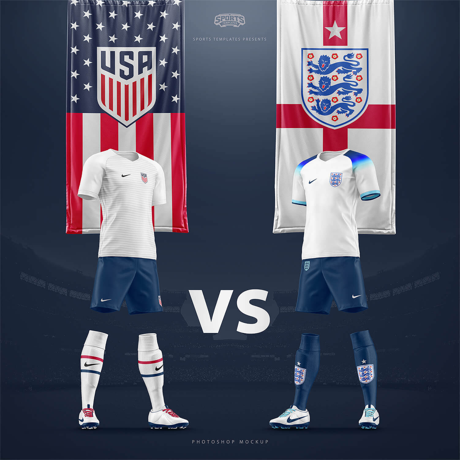 Soccer Jersey Or Football Kit Template Design For England National